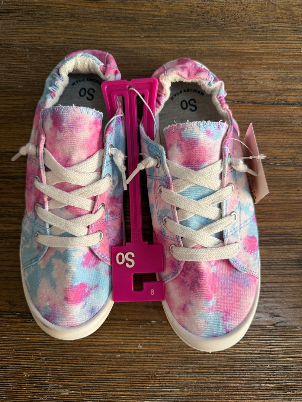 SO Tie-Dye Pink & Blue Lace-Up Sneakers